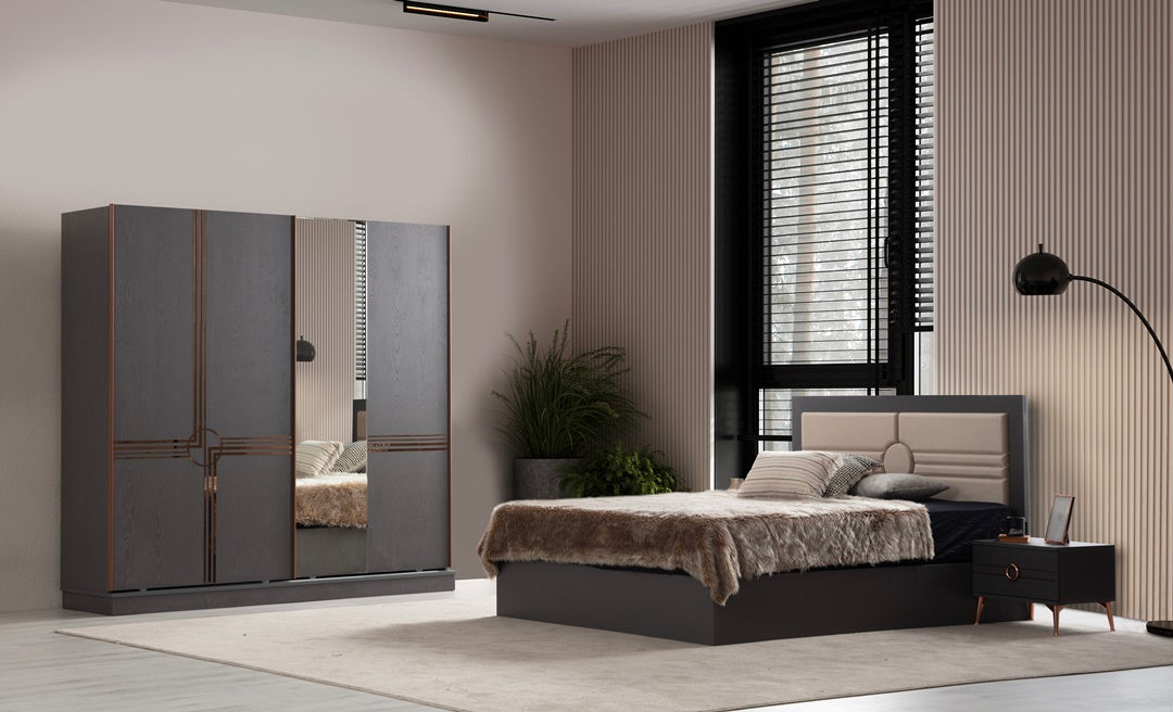 Chambre à Coucher Petra Gris Anthracite