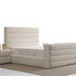 Lit Coffre TV Intégré ICONTY BLANC CASSÉ - Chenille