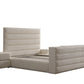 Lit Coffre TV Intégré ICONTY BLANC CASSÉ - Chenille