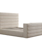 Lit Coffre TV Intégré ICONTY BLANC CASSÉ - Chenille