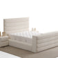 Lit Coffre TV Intégré ICONTY BLANC CASSÉ - Chenille