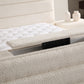 Lit Coffre TV Intégré ICONTY BLANC CASSÉ - Chenille