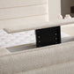 Lit Coffre TV Intégré ICONTY BLANC CASSÉ - Chenille