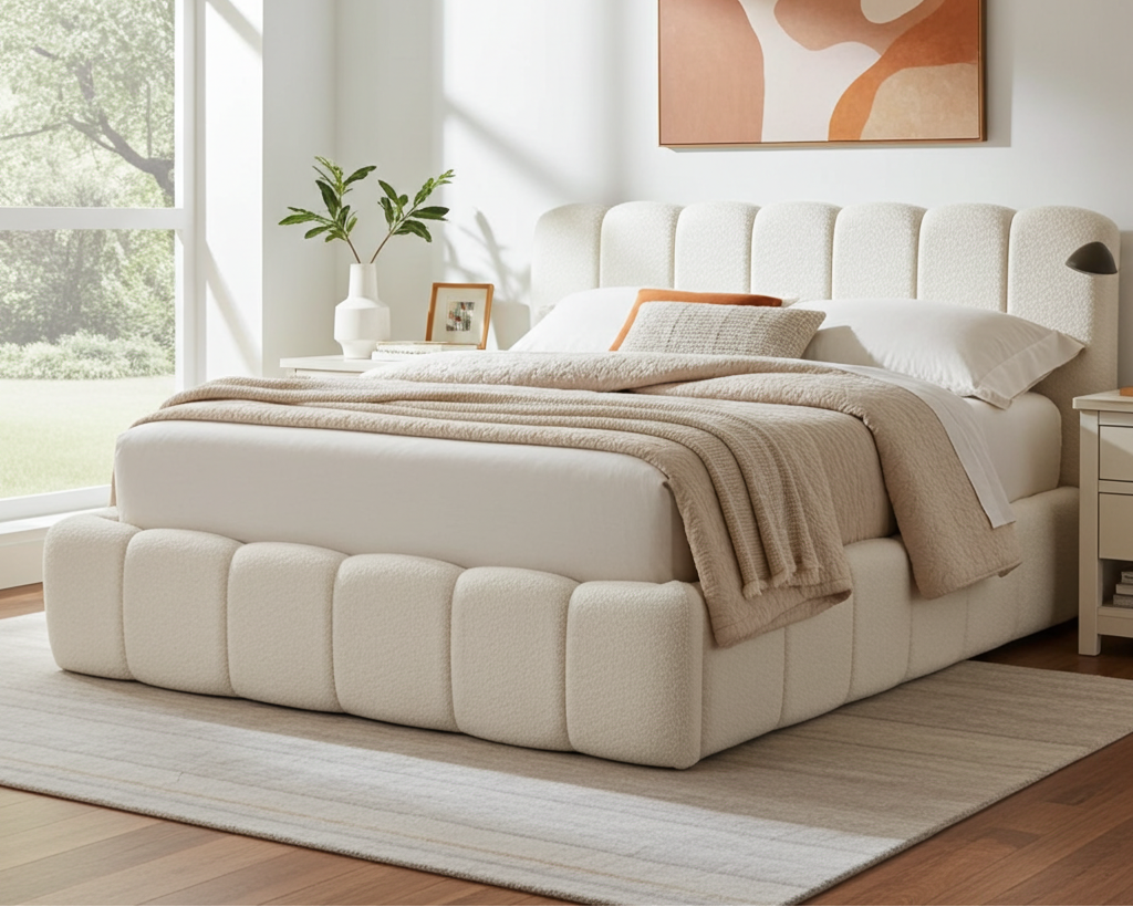 Lit Coffre ALYA BLANC CASSÉ - Chenille