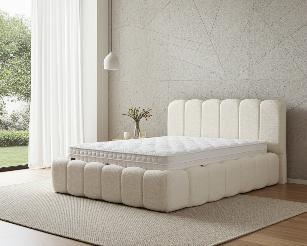 Lit Coffre ALYA BLANC CASSÉ - Chenille