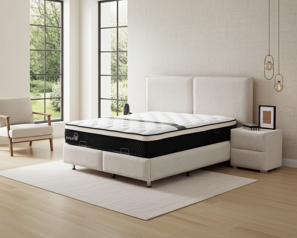 Lit Coffre MAYA BLANC CASSÉ - Chenille