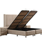 Lit Coffre SILIA BEIGE - Velours