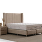 Lit Coffre SILIA BEIGE - Velours