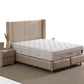 Lit Coffre SILIA BEIGE - Velours