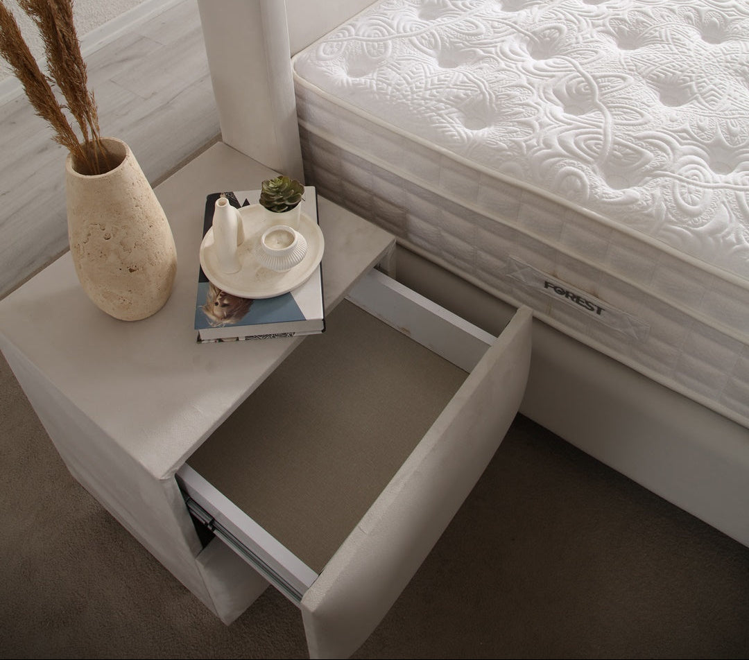 Chevet Coco BLANC CASSÉ - Velours