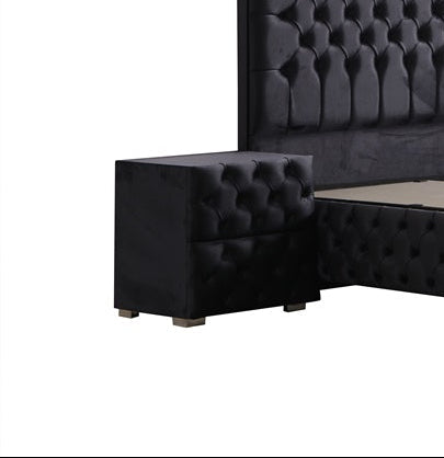 Chevet Capitonné NOIR - Velours