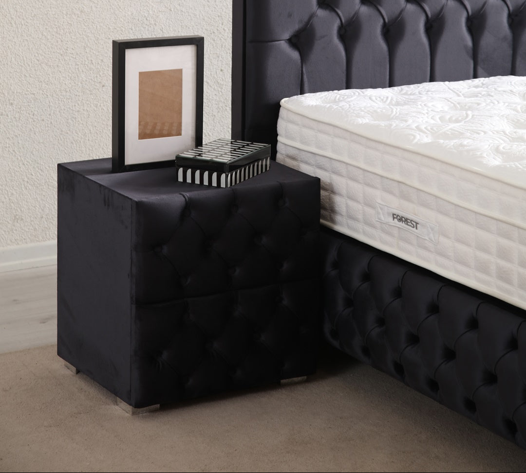 Chevet Capitonné NOIR - Velours