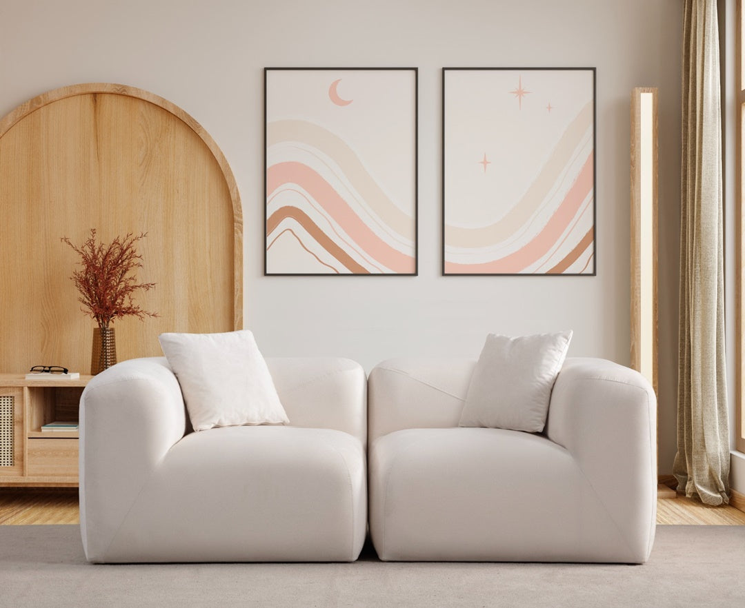 Canapé Modulable Nuage Velours Blanc Cassé