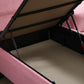 Lit Coffre 1 Place CLOUTÉ ROSE - Velours