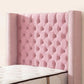 Lit Coffre 1 Place CLOUTÉ ROSE - Velours