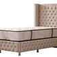 Lit Coffre 1 Place CLOUTÉ BEIGE - Velours