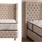 Lit Coffre 1 Place CLOUTÉ BEIGE - Velours