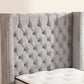 Lit Coffre 1 Place CLOUTÉ GRIS - Velours