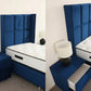 Lit Coffre 1 Place RIO BLEU MARINE - Velours