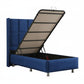 Lit Coffre 1 Place RIO BLEU MARINE - Velours