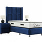 Lit Coffre 1 Place RIO BLEU MARINE - Velours