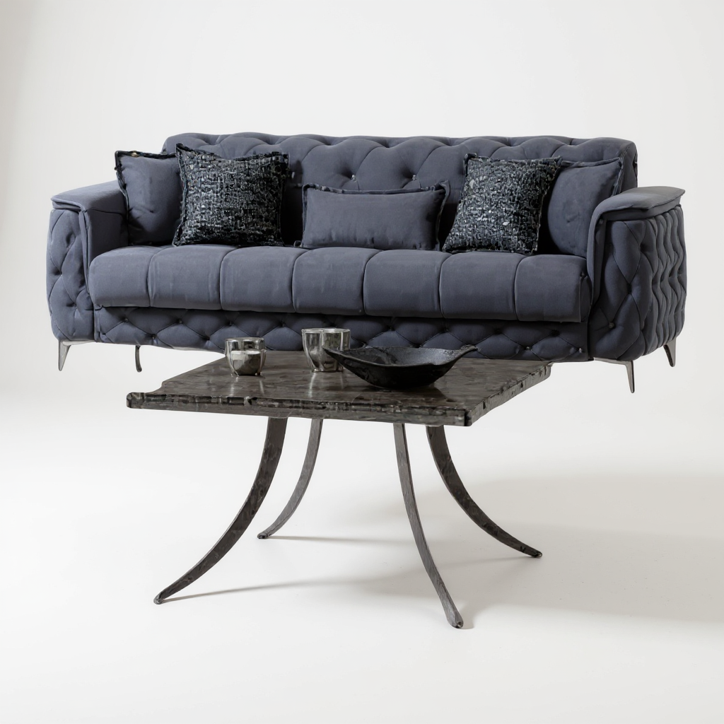 Canapé Convertible 3+2+1 Cubay Velours Gris