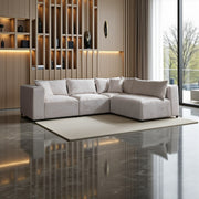 Canapé Modulable Azra Velours Blanc Cassé