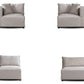 Canapé Modulable Azra Velours Blanc Cassé