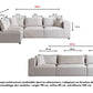 Canapé Modulable Azra Velours Blanc Cassé