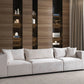 Canapé Modulable Azra Velours Blanc Cassé