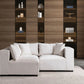 Canapé Modulable Azra Velours Blanc Cassé