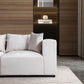Canapé Modulable Azra Velours Blanc Cassé
