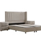 Lit Coffre ALMA BEIGE - Velours