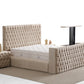 Lit Coffre TV Intégré CAPITY BEIGE - Velours