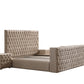 Lit Coffre TV Intégré CAPITY BEIGE - Velours