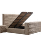 Lit Coffre TV Intégré CAPITY BEIGE - Velours
