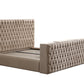 Lit Coffre TV Intégré CAPITY BEIGE - Velours