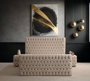 Lit Coffre TV Intégré CAPITY BEIGE - Velours