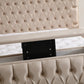 Lit Coffre TV Intégré CAPITY BEIGE - Velours