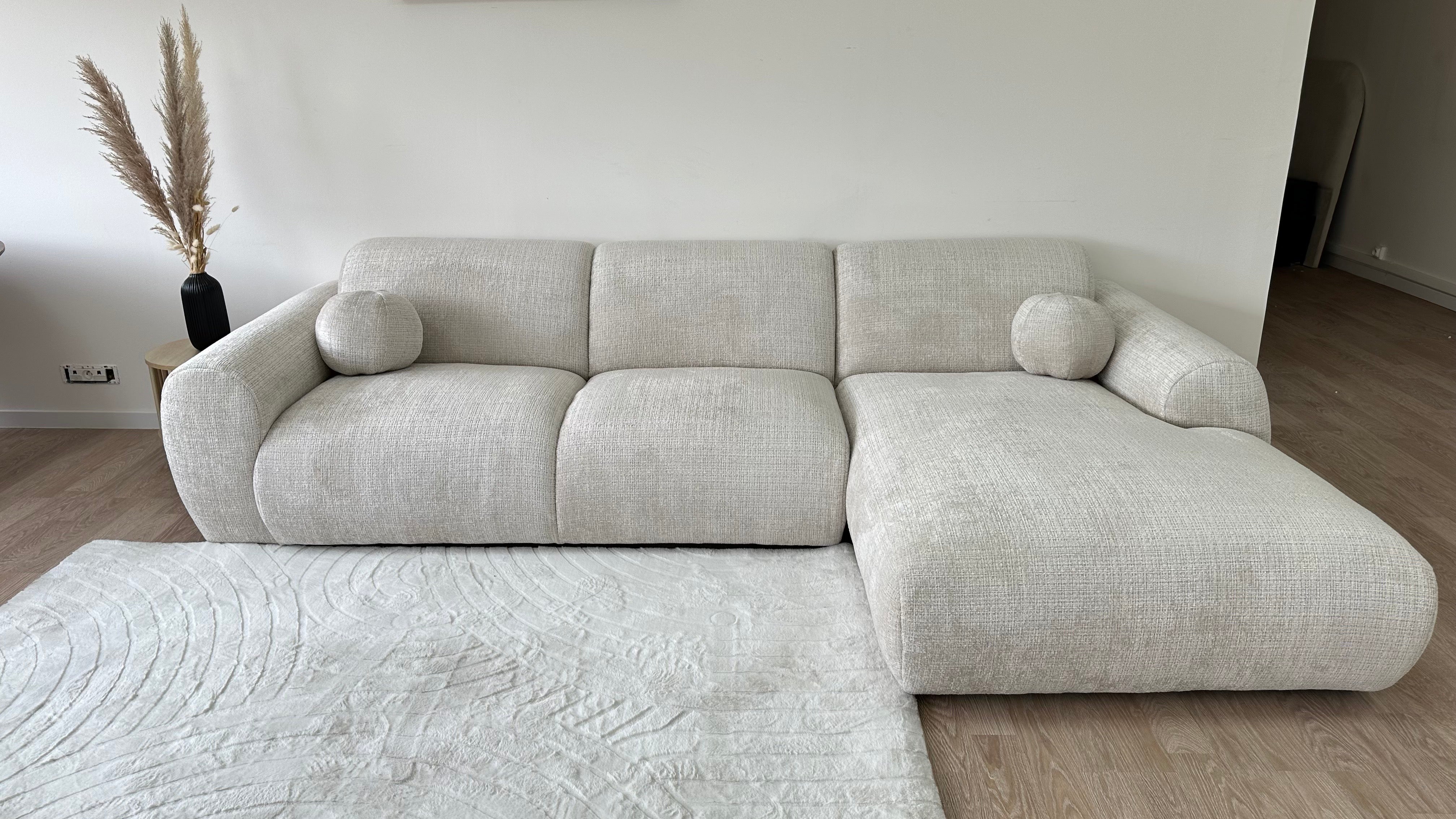 Canapé d'Angle Cloudy Tweed Crème