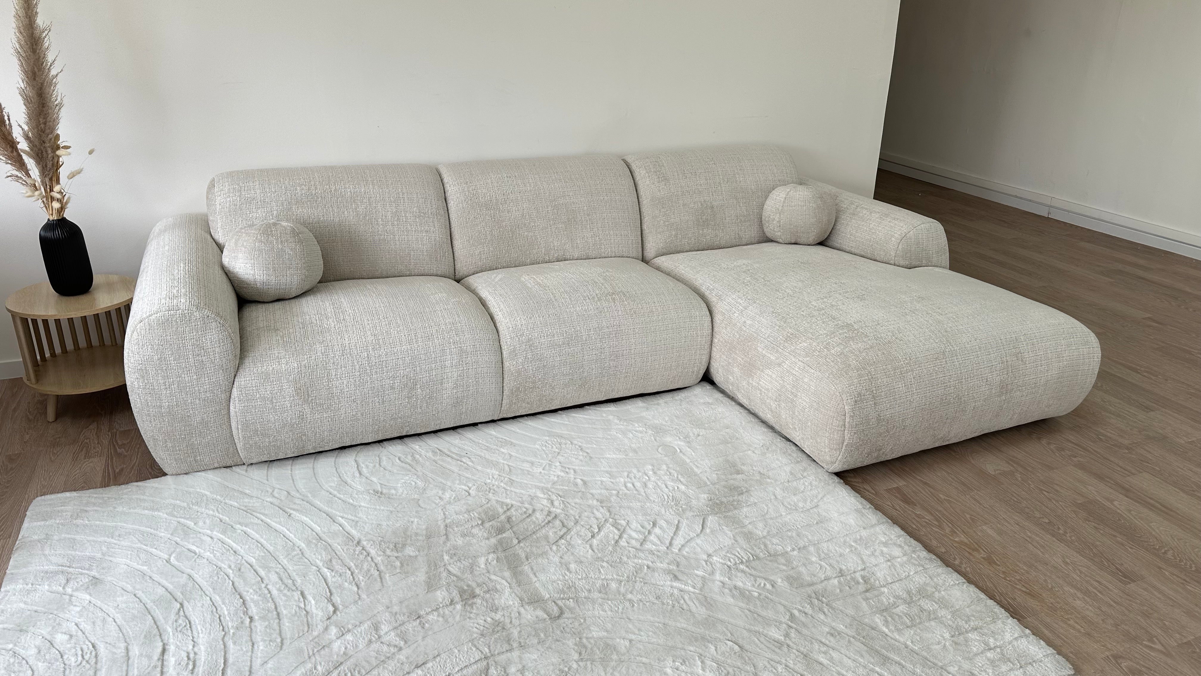 Canapé d'Angle Cloudy Tweed Crème