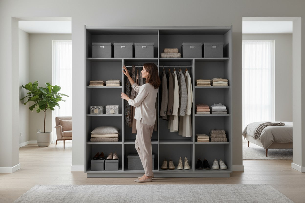Armoire Dressing Rilona Gris