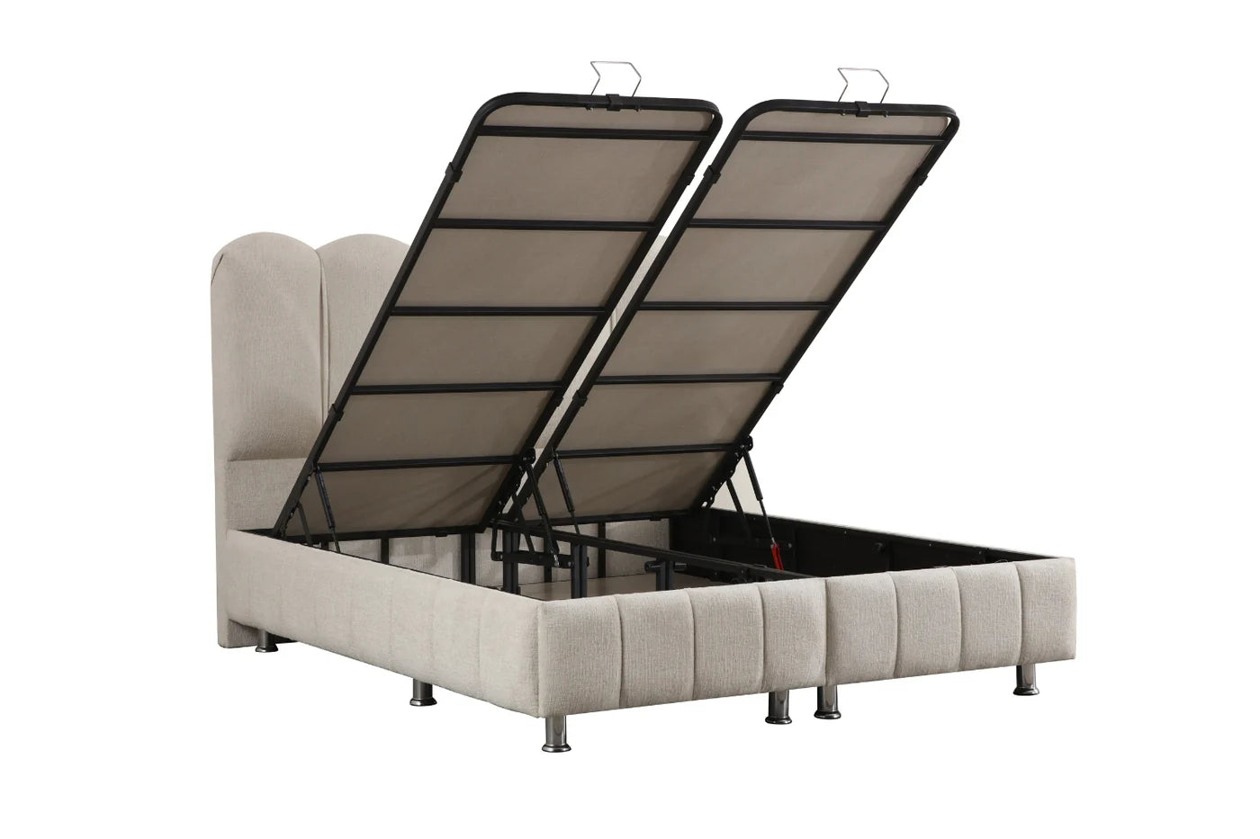 Lit Coffre ÈVE BLANC CASSÉ - Chenille