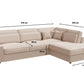 Canapé d'Angle Lexas Velours Beige