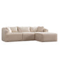 Canapé Modulable Mila Velours Blanc Cassé