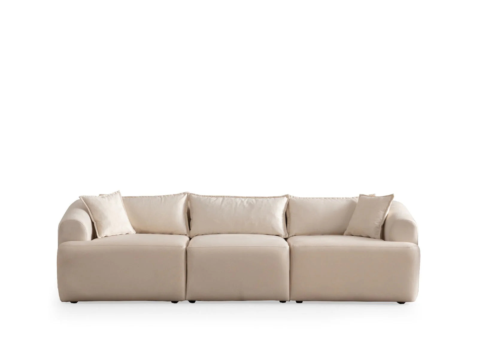 Canapé Modulable Mila Velours Blanc Cassé