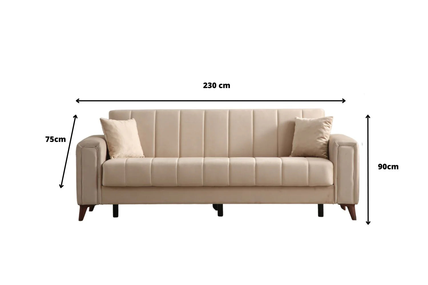 Canapé Convertible Novia Velours Beige