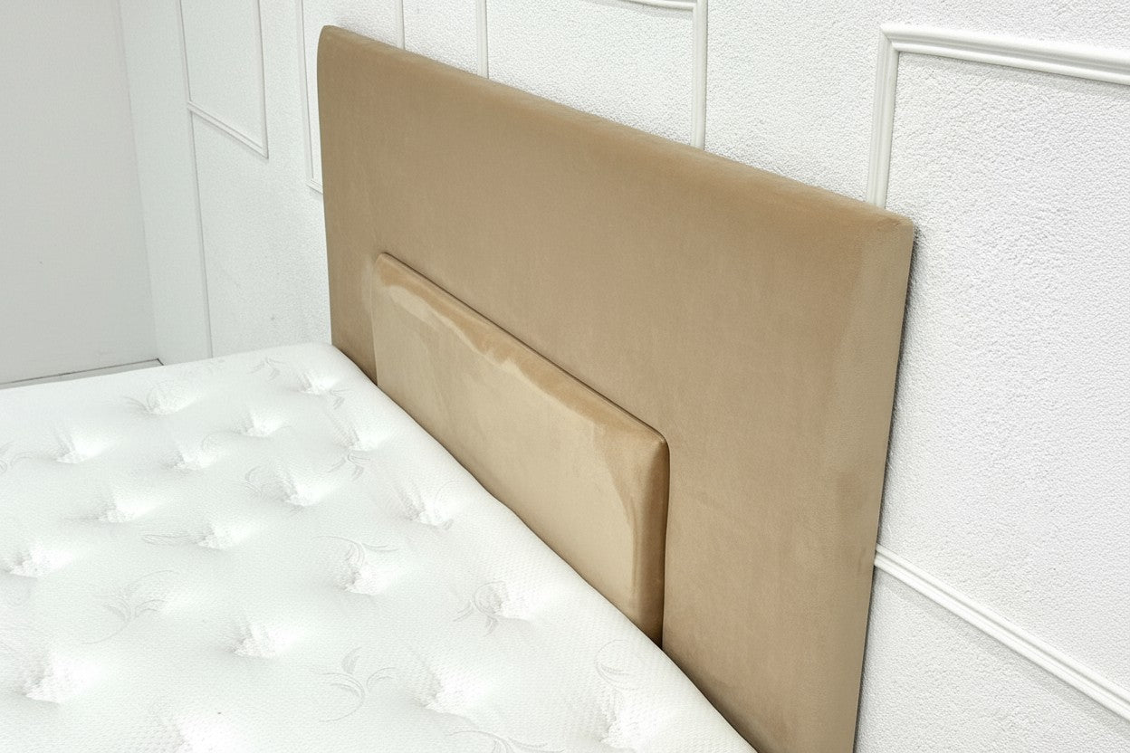 Lit Coffre NEVA BEIGE - Velours