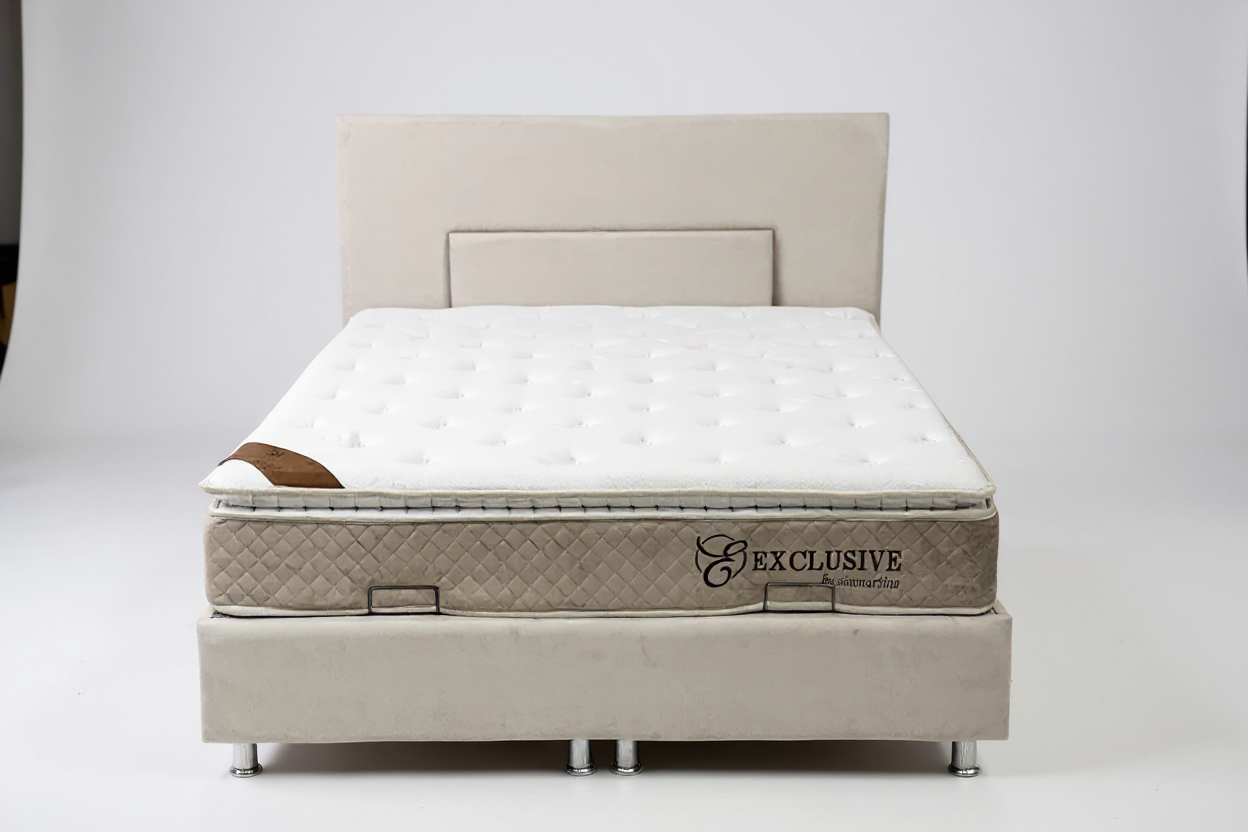 Lit Coffre NEVA BLANC CASSÉ - Velours