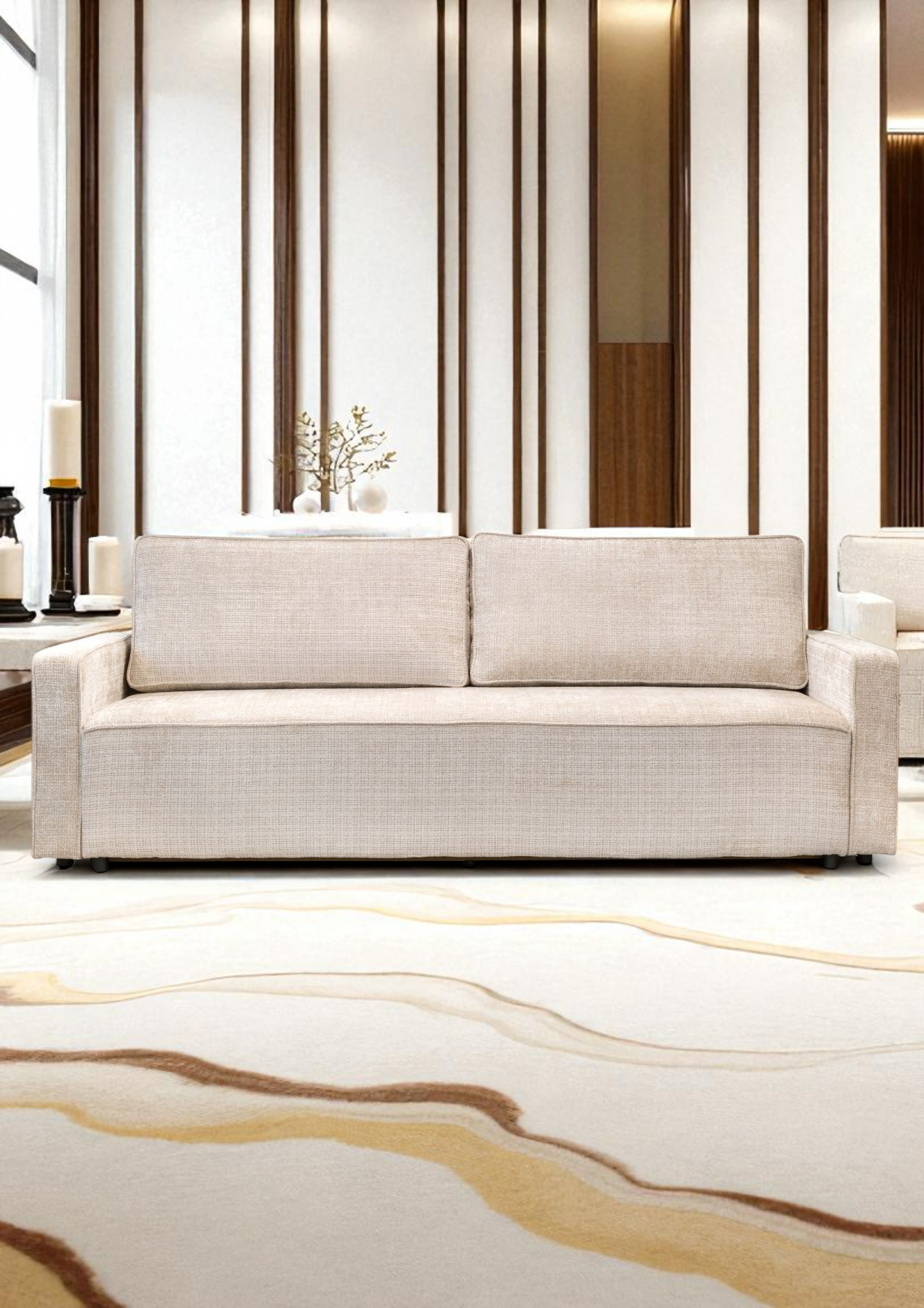 Canapé Convertible Nicale Tweed Beige